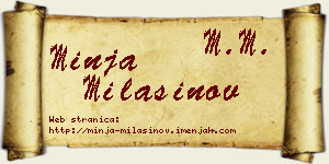 Minja Milašinov vizit kartica